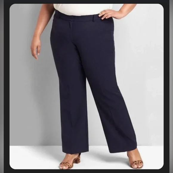 NWT Lane Bryant Classic Houston Trouser Pant. Navy blue. Size 16. - Picture 1 of 6